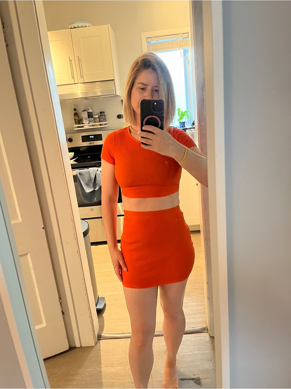 Better Be Orange Cutout Two-Piece Mini Dress